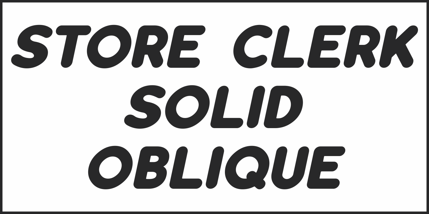 Пример шрифта Store Clerk JNL Solid Oblique